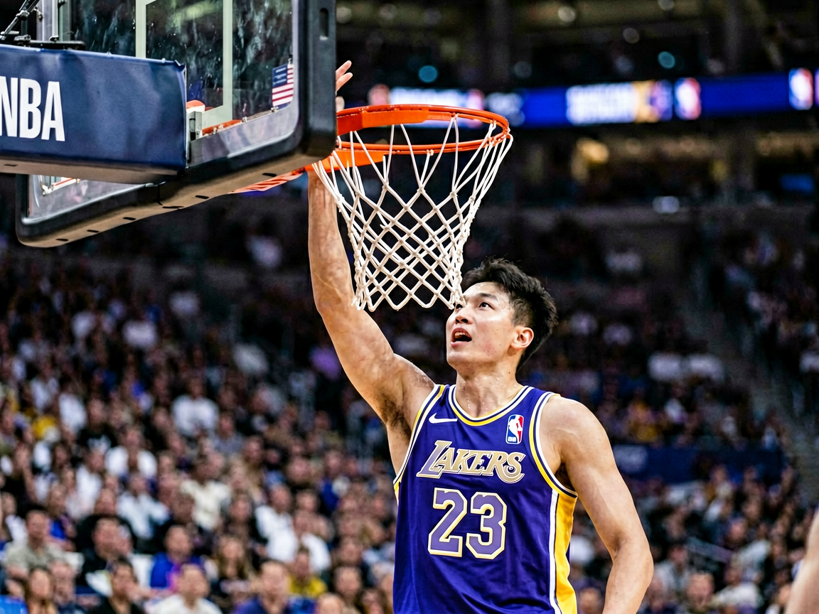 NBA赛场篮筐特写